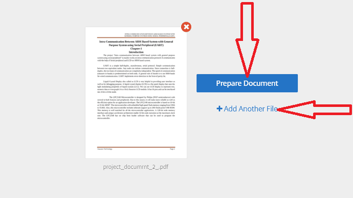 sélectionnez l'option Préparer le document