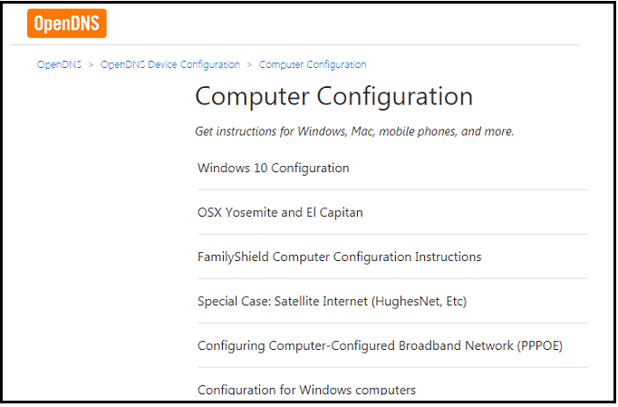 OpenDNS-Webseite-um-DNS-Server-Einstellungen-auf-iOS-Mac-Windows-Linux-Andriod einzustellen