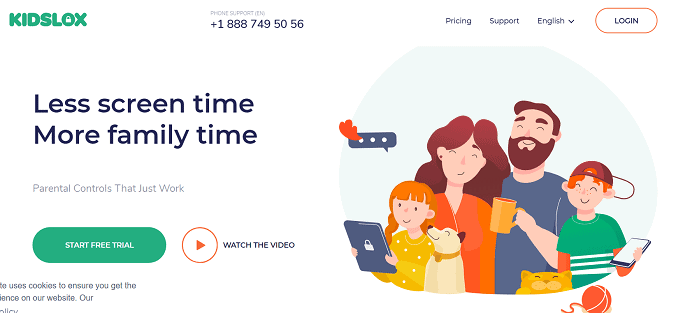 Kidslox-Ebeveyn Kontrolü-Uygulaması-iPhone-Android-Mac-PC için-web sayfası