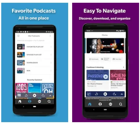 Stitcher-App-Seite-welche-die-beste-Podcast-App-für-Android-ist.