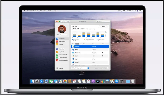 ميزة Screen Time - من - macOS Catalina