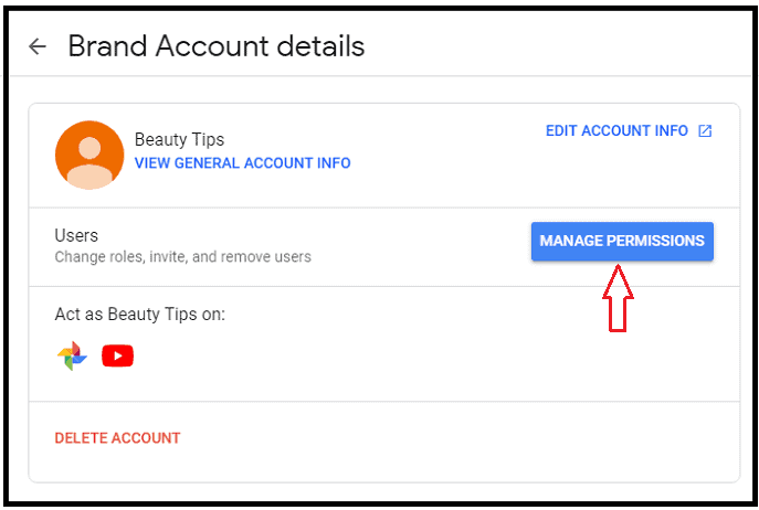 Option Mange Permissions-in-Your-YouTube-Brand Account-Channel