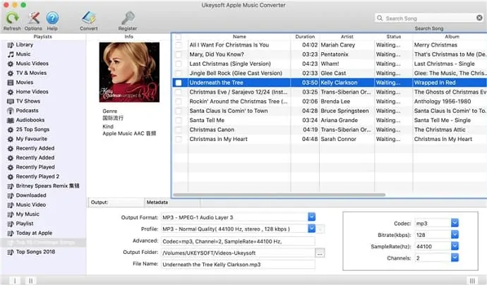 interface de conversion de musique uksoft apple