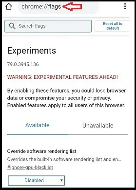 enter-chrome://flags-to-view-various-flags-information-on-chrome
