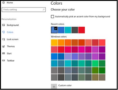 Windows-OS-10デバイスの背景色を選択してください