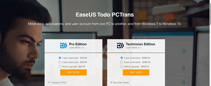 EaseUs Todo PCTrans。