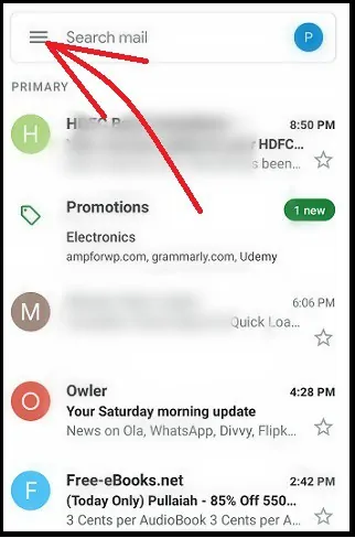 Android cihazında Gmail Uygulaması