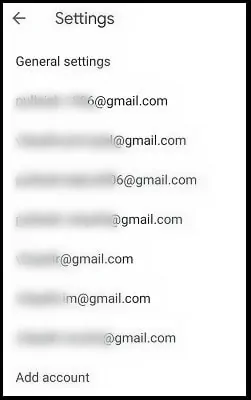 Impostazioni generali nell'app Gmail per Android