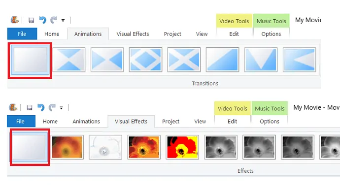 Suppression de l'animation et des effets visuels de la vidéo.