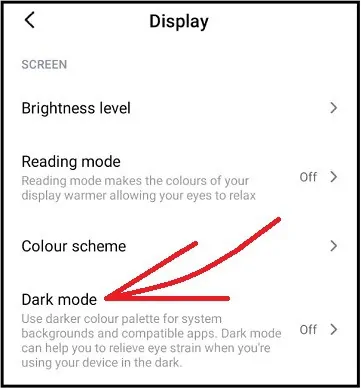 Opsi mode gelap di Android