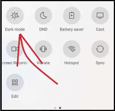 Opsi mode gelap di Android