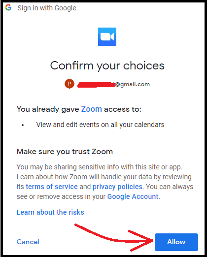 Allow-Zoom-to-access-Google-Calendar