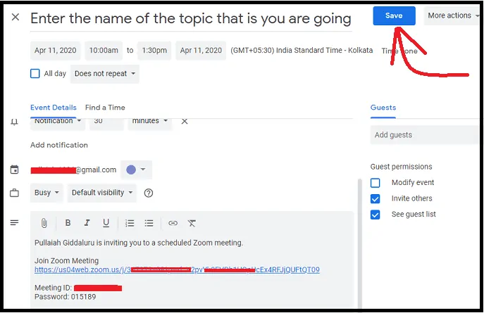 Saving-Zoom-Meeting-to-your-Google-Calendar