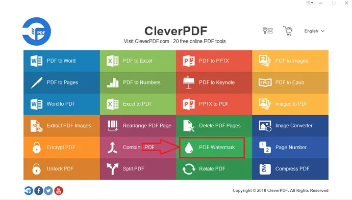 選擇 PDF 水印。