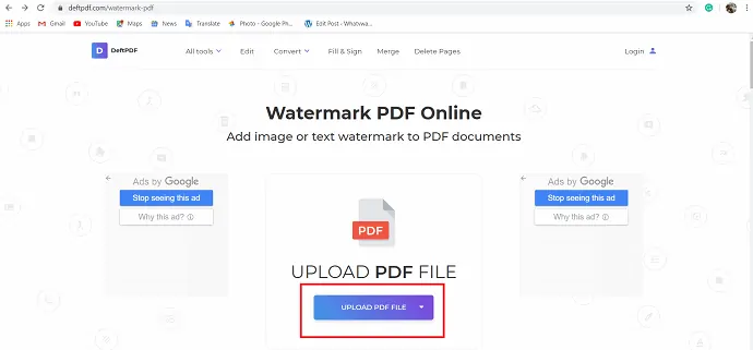 adicionar marca d'água em pdf