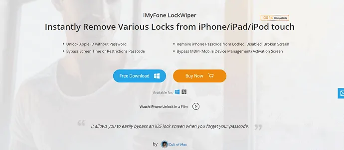 imYFone- software de eliminare a ecranului de blocare a iPhone.