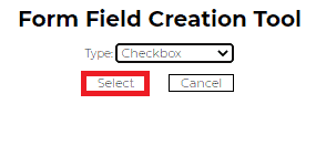 أداة Form Field Creation في PDFescape