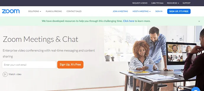 Página web oficial de Zoom-Meetings-and-chat