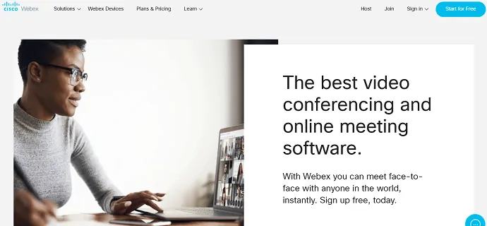 เว็บไซต์อย่างเป็นทางการของ Cisco webex