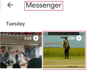 messenger'dan indirilen video