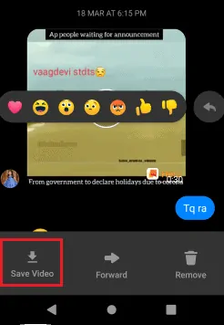 videoyu kaydet seçeneği