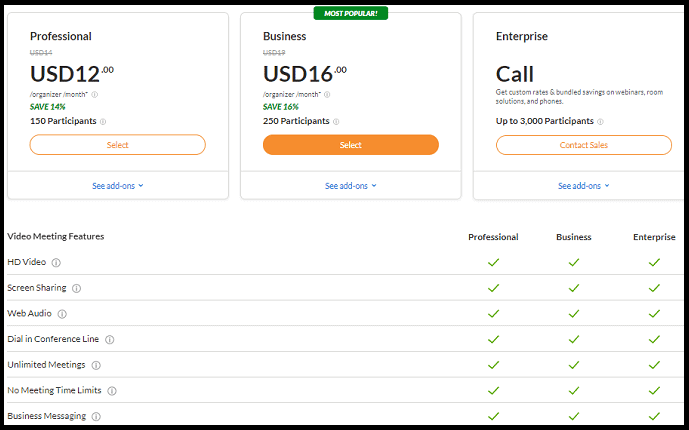 GoToMeeting-การกำหนดราคาและแผน