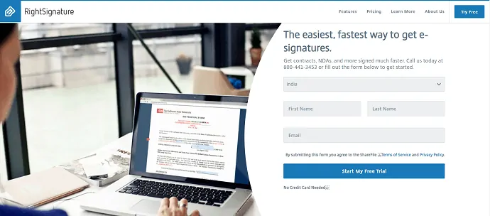 RightSignature-melhor alternativa para Docusign.