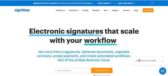 SignNow-Electronic signature yang dapat disesuaikan dengan alur kerja Anda.