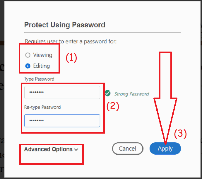 proteggere con password