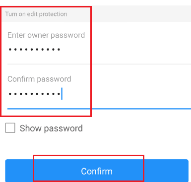 Imposta una password