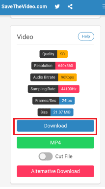 guarda i dettagli del video e clicca su download