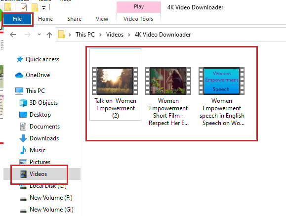 video di folder pengunduh video 4K