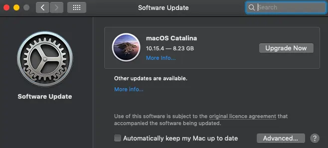 actualización de software-configurar una nueva mac