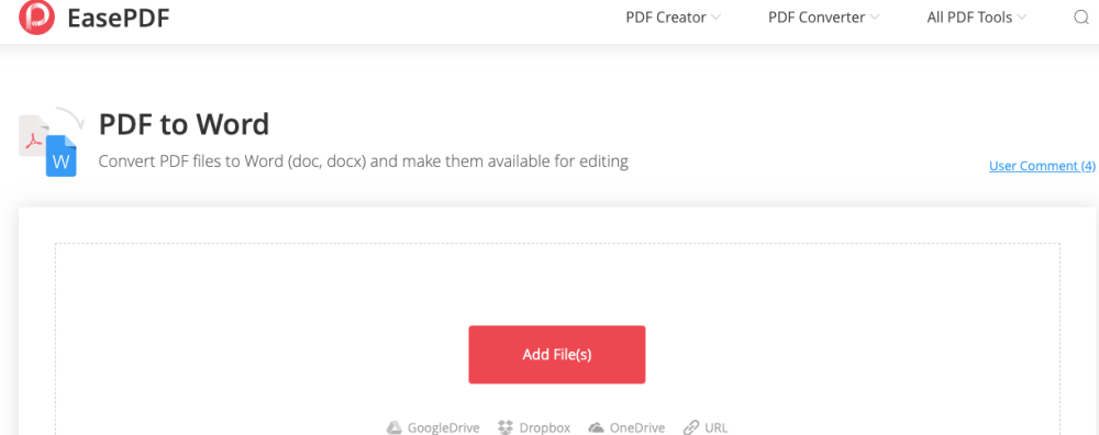 EasePDF - PDF 转 Word