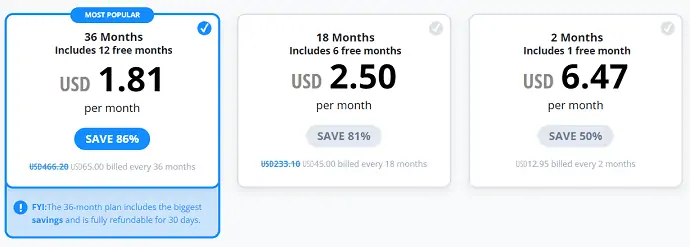 Precios de VyprVPN