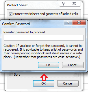 Proteggere con password excel