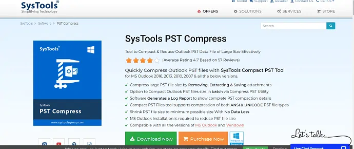 Software de compressão SysTools PST.