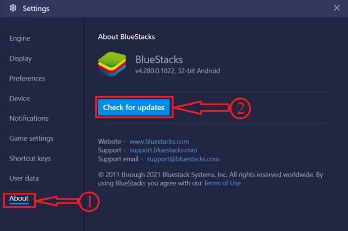 Aktualizacja Bluestacks