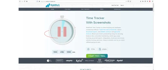 WebWork 시간 추적기 - 가장 저렴한 직원 시간 추적 소프트웨어