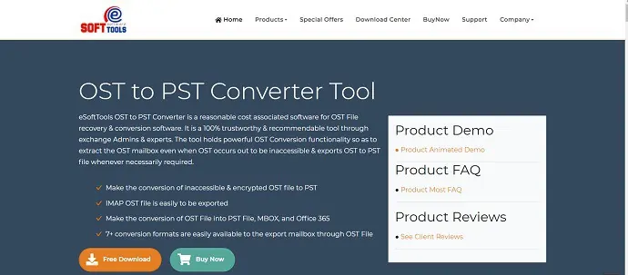 eSoftTools- Software popular de conversão de OST para PST.