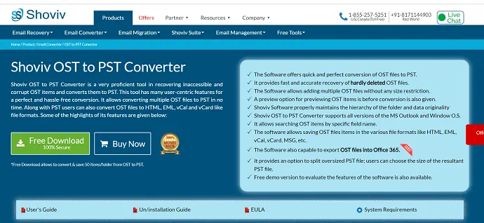 Shoviv-Instrument competent în recuperarea elementelor OST inaccesibile și corupte și convertirea lor în PST.