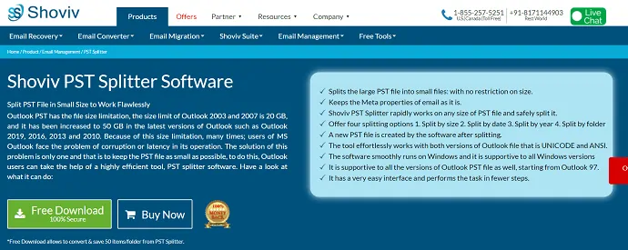 Shoviv PSt-Splitter-Software.