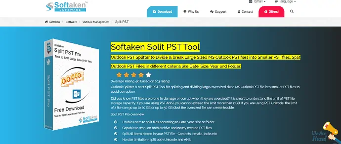 Outil Softaken SPlit PST.