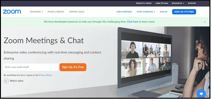 Página web oficial de Zoom-Meetings-and-Chat