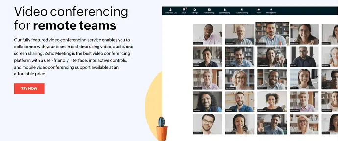 اجتماع Zoho - أفضل منصة لعقد مؤتمرات الفيديو.