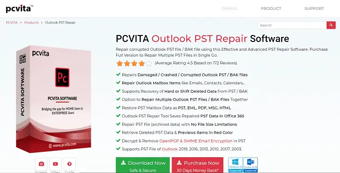 ซอฟต์แวร์ซ่อมแซม PCVITA Outlook PST