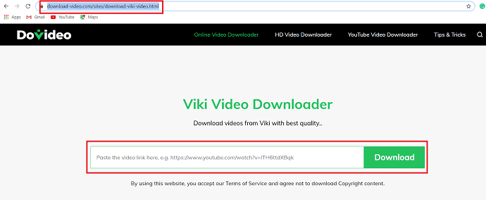 DoVideo: descargador de videos Viki en línea.