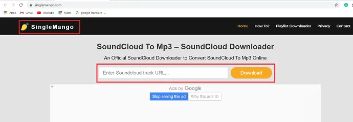 Un singur instrument de descărcare soundcloud mango-soundcloud în MP3.