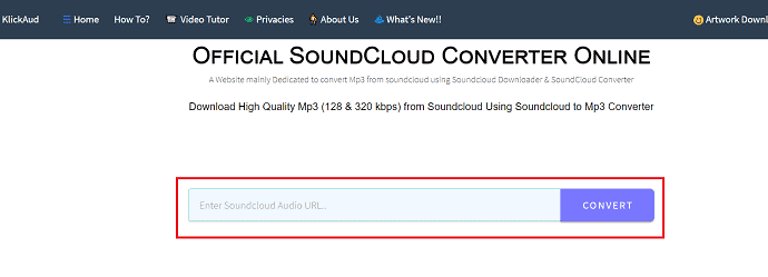 Convertor online KlickAud-soundcloud.