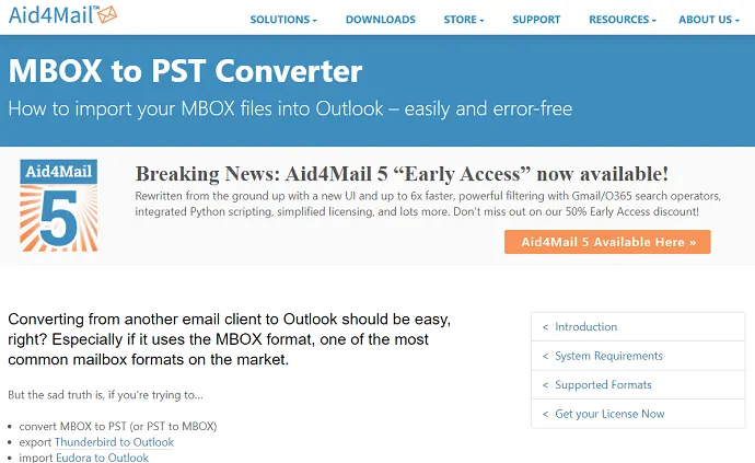 Convertitore Aid4Mail da MBOX a PST